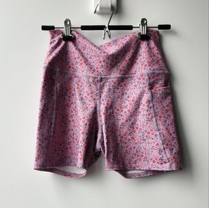 Evolution and Creation Floral Spandex Cover Stitch Biker Shorts